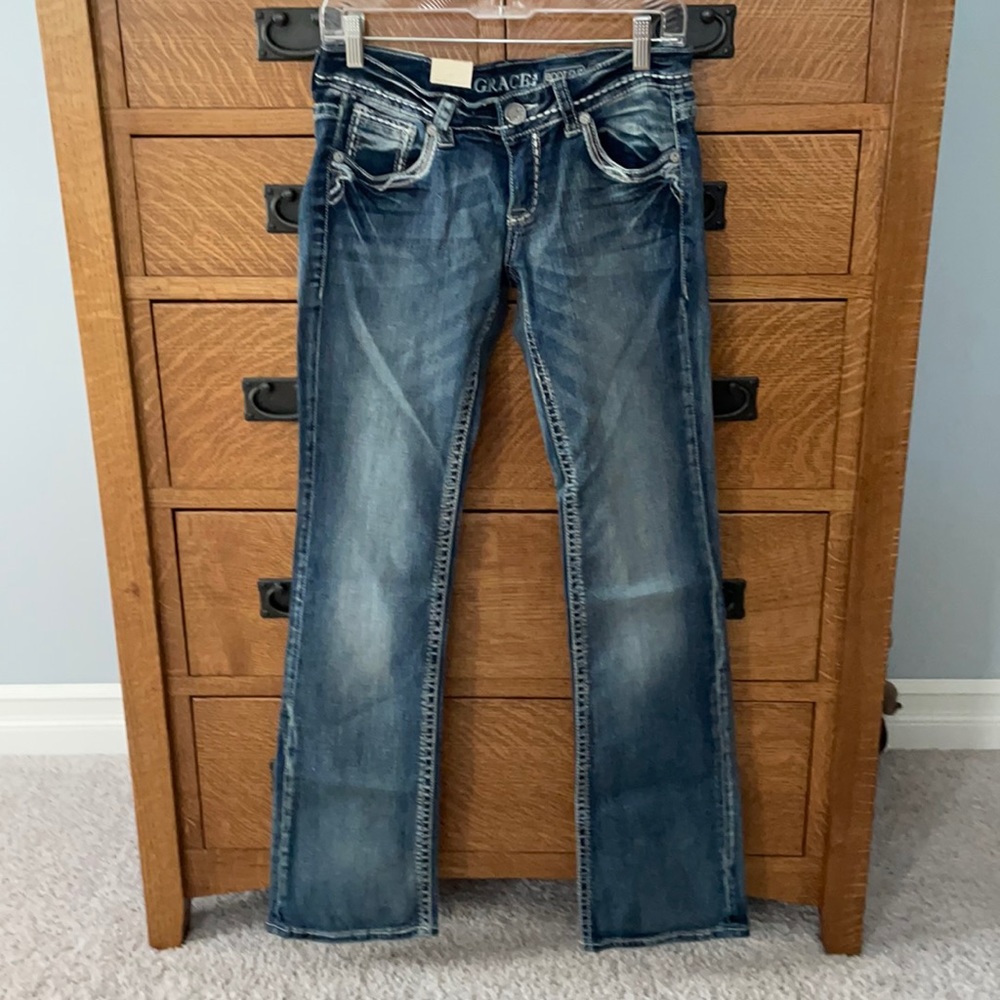 NWT Grace in LA Stretch Low-Rise Bootcut Jeans Size 28